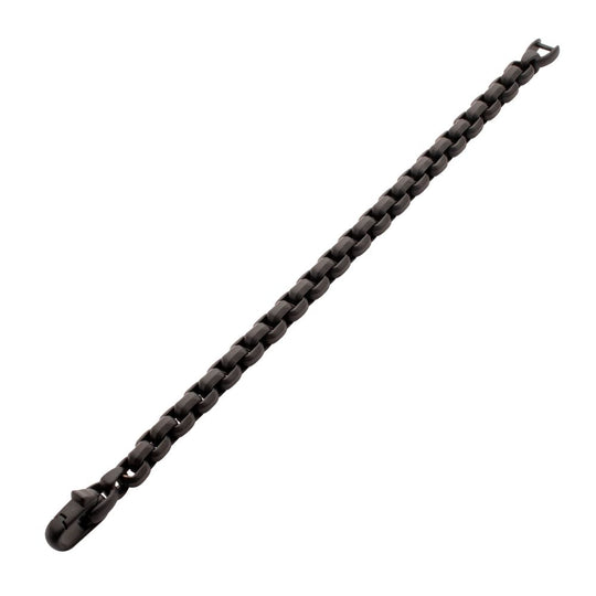 Men’s 8mm Matte Black Stainless Steel Box Chain Bracelet