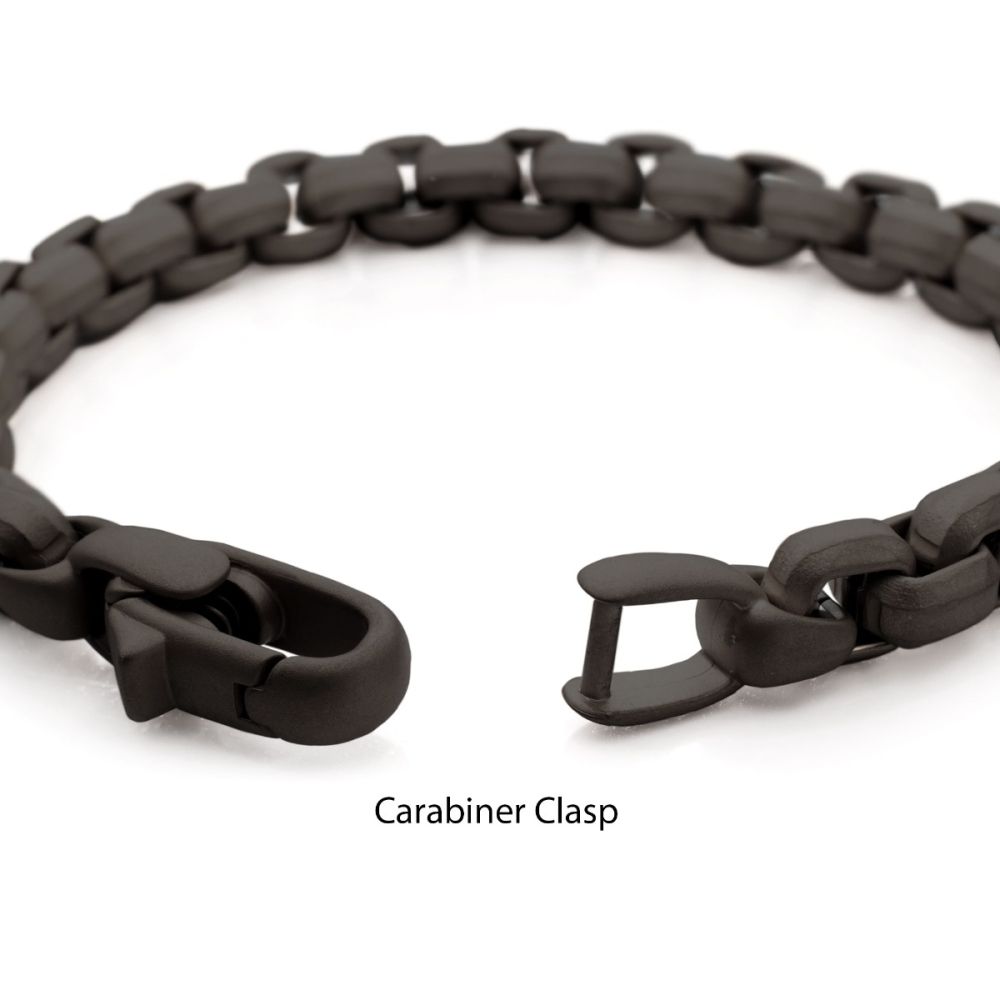 Men’s 8mm Matte Black Stainless Steel Box Chain Bracelet