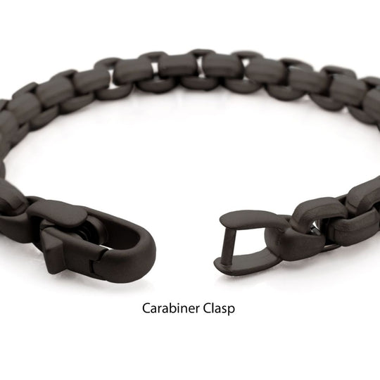 Men’s 8mm Matte Black Stainless Steel Box Chain Bracelet