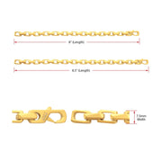 Men's 18Kt Gold IP Stainless Steel Interlock Link Bracelet with Black Spinel | 7.5mm Matte Finish