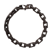 Men's Black IP Steel Interlock Link Bracelet with Black Spinel – 7.5mm Matte Finish