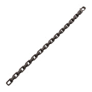 Men's Black IP Steel Interlock Link Bracelet with Black Spinel – 7.5mm Matte Finish