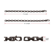 Men's Black IP Steel Interlock Link Bracelet with Black Spinel – 7.5mm Matte Finish