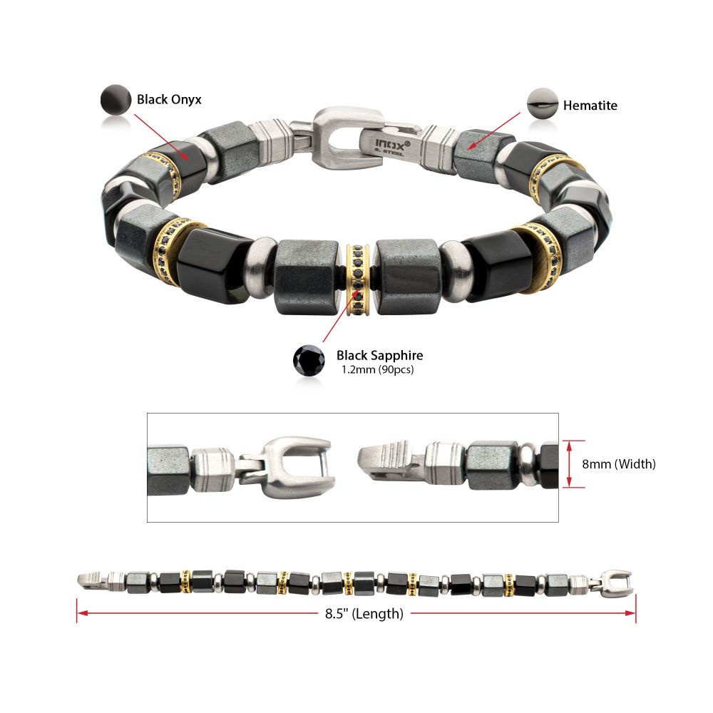 Men’s Bushido Musashi Onyx & Hematite Bracelet