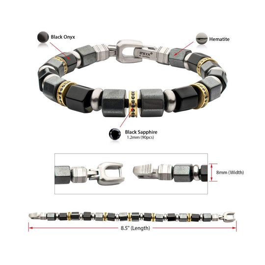 Men’s Bushido Musashi Onyx & Hematite Bracelet