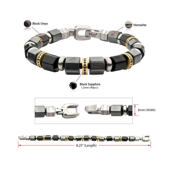 Men’s Bushido Musashi Onyx & Hematite Bracelet