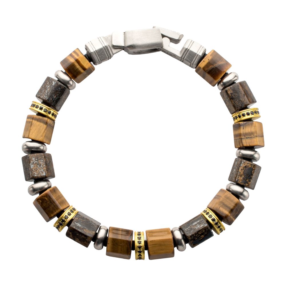 Men’s Bushido Musashi Bronzite & Tiger Eye Bracelet