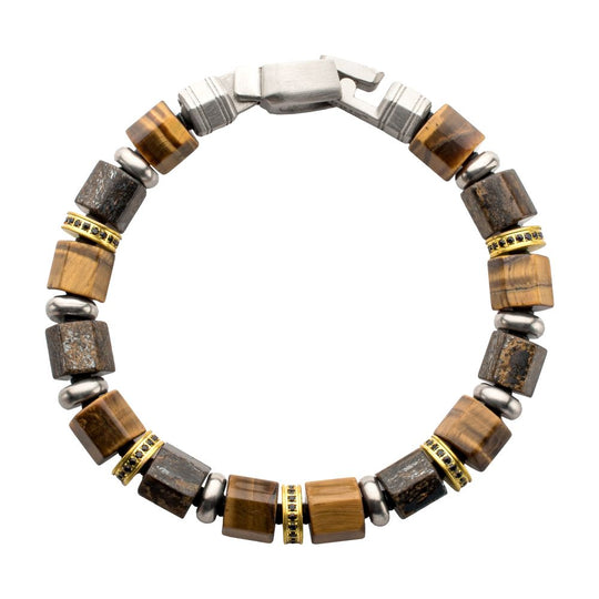Men’s Bushido Musashi Bronzite & Tiger Eye Bracelet