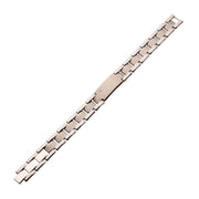 Genuine Lab-Grown Diamond on Tungsten Carbide Hammered ID Sizeable Link Bracelet