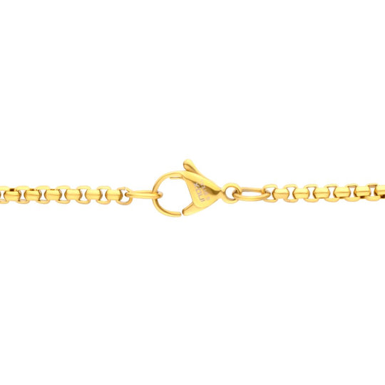 18Kt Gold IP Matte Finish Steel Black Onyx Stone Inlay with Lab-Grown Diamond Cross Pendant