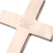 Matte Finish Stainless Steel Malachite Stone Inlay with Lab-Grown Diamond Cross Pendant