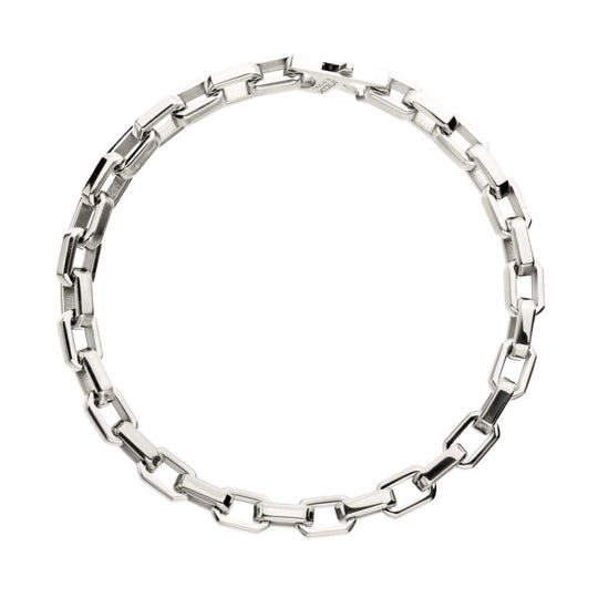 Men's 8mm Polished Finish Stainless Steel Paperclip Chain Bracelet