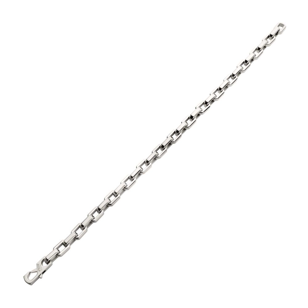 Men's 8mm Polished Finish Stainless Steel Paperclip Chain Bracelet