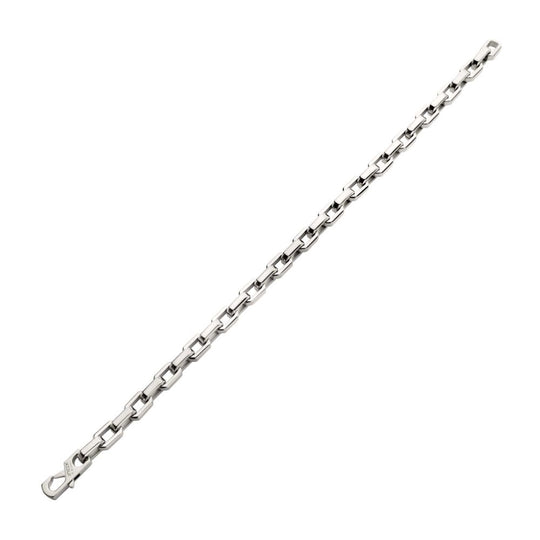 Men's 8mm Polished Finish Stainless Steel Paperclip Chain Bracelet