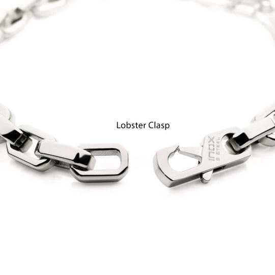Men's 8mm Polished Finish Stainless Steel Paperclip Chain Bracelet