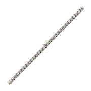 Men’s 8mm Stainless Steel Miami Cuban Chain Bracelet with CNC-Set Clear Cubic Zirconia & Double Tab Clasp