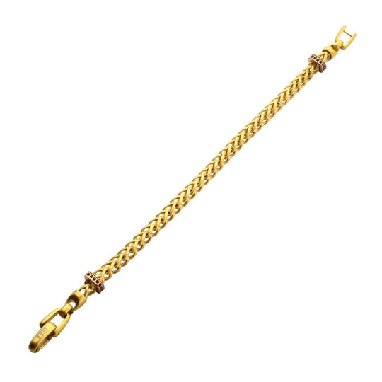 IRONWORKS Chevron Franco Bracelet – Black Sapphire & Rose Gold IP