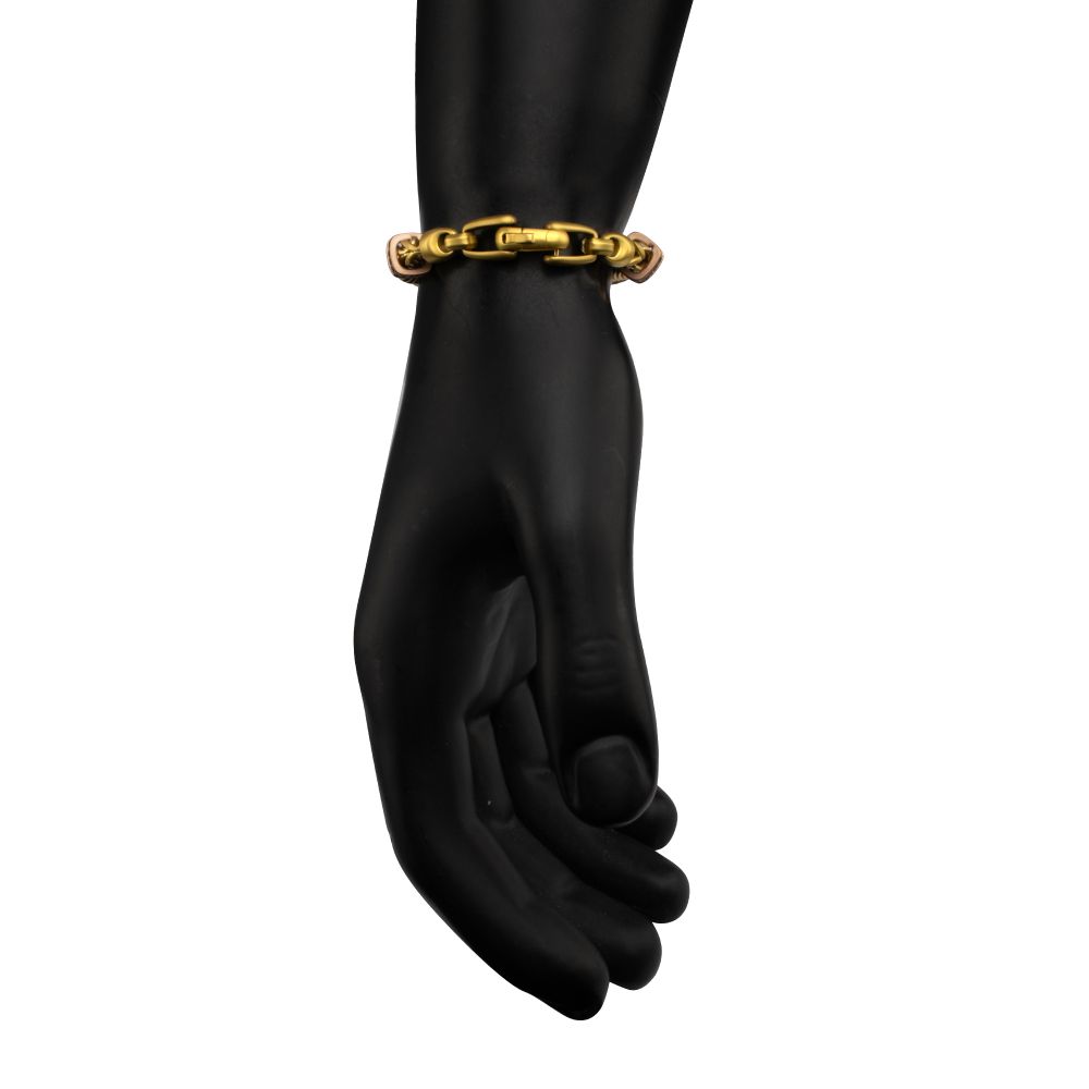 IRONWORKS Chevron Franco Bracelet – Black Sapphire & Rose Gold IP