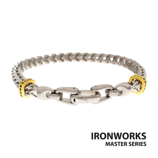Men's IRONWORKS Chevron Franco Bracelet – Black Sapphire