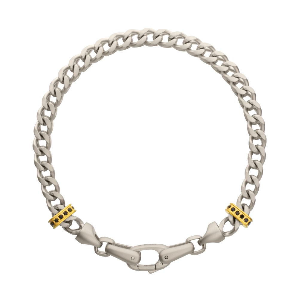Men's IRONWORKS Chevron Franco Bracelet – Black Sapphire