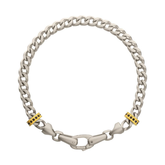 Men's IRONWORKS Chevron Franco Bracelet – Black Sapphire