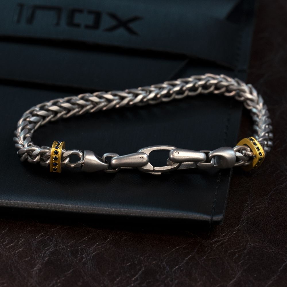 Men's IRONWORKS Chevron Franco Bracelet – Black Sapphire