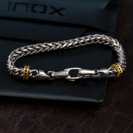 Men's IRONWORKS Chevron Franco Bracelet – Black Sapphire