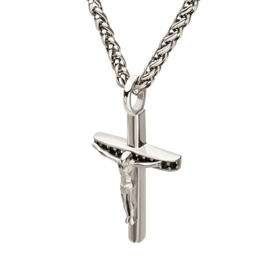 Men's Black Sapphire Crucifix Pendant