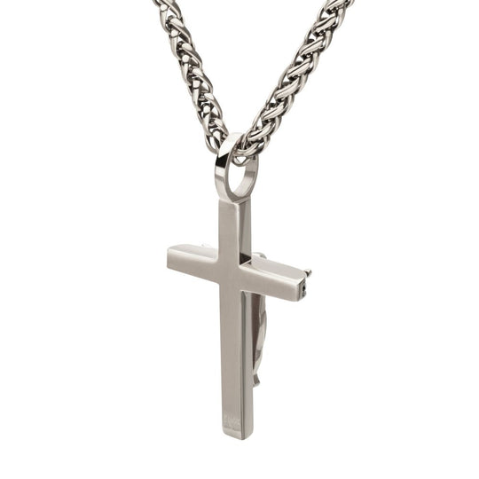 Men's Black Sapphire Crucifix Pendant