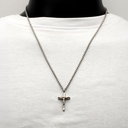 Men's Black Sapphire Crucifix Pendant