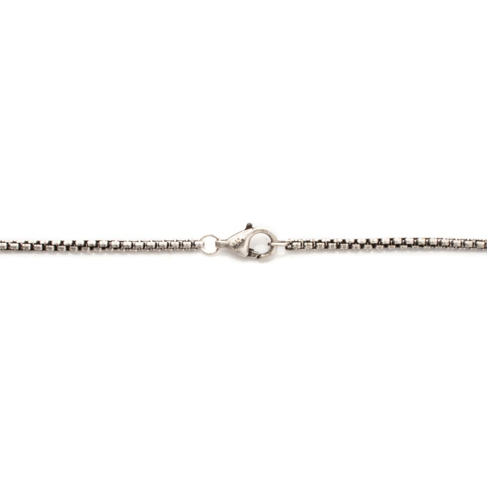 Men's Sterling Silver Cross Pendant with Black Spinel & Gold IP Bail
