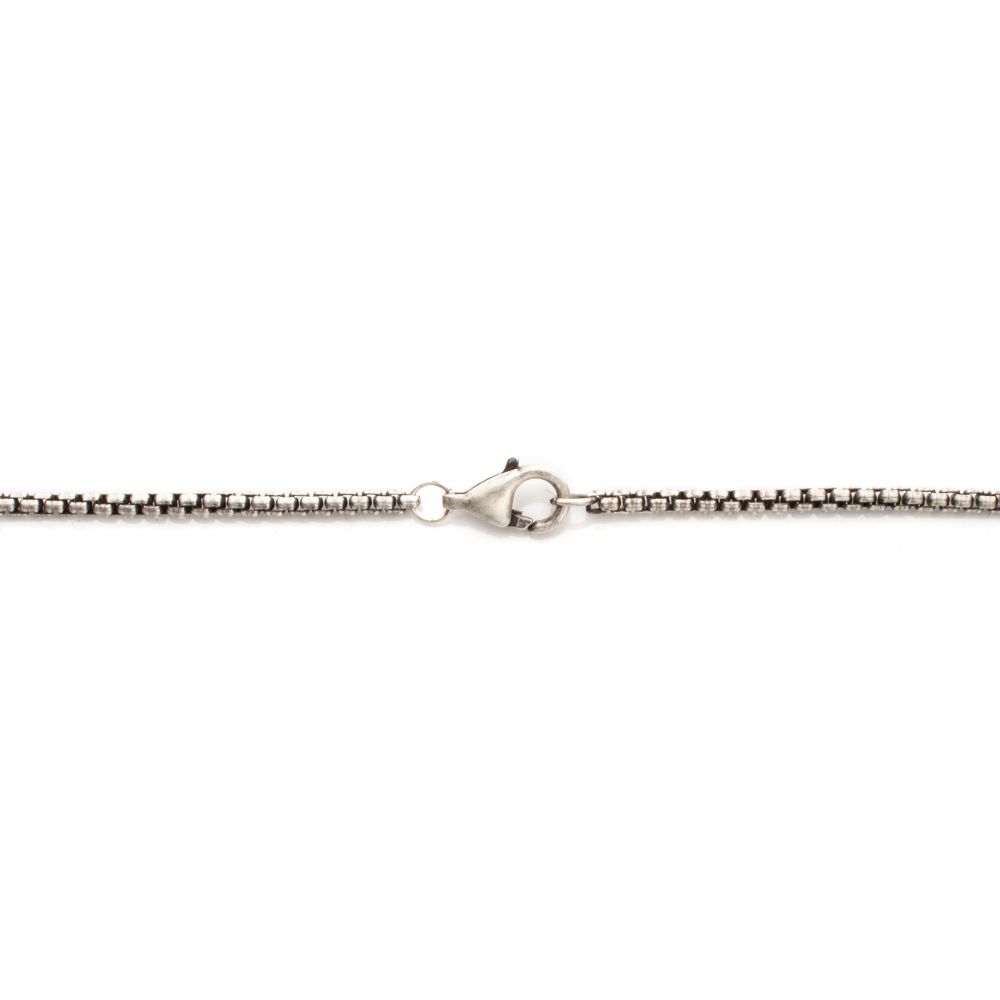 Men's Sterling Silver Lightning Bolt Pendant with White Sapphire