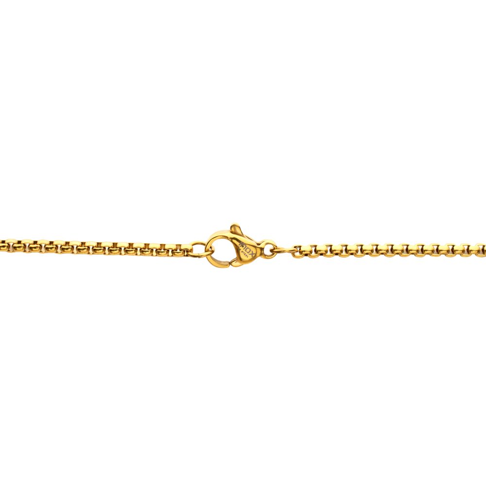 Men's White Sapphire 18K Gold Cross Pendant