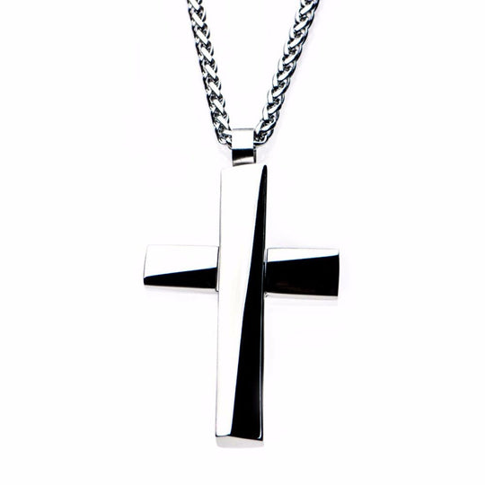 Men’s Stainless Steel Cross Pendant Necklace