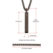 Black IP Tungsten Carbide Monolith Engravable Pendant