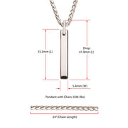 Tungsten Carbide Monolith Engravable Pendant
