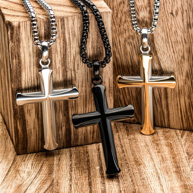 Men's stainless steel cross pendants