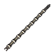 Men's Carbon Graphite and Rose Gold Plated Link Bracelet