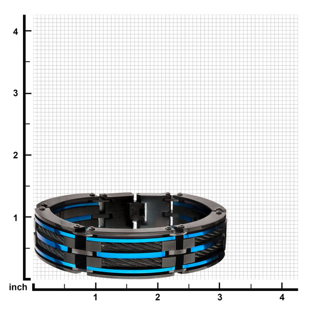 Men's Tri-Tone 2-Layer XL Chunky Cable Link Bracelet