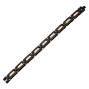 Men's Black and Rose Gold Link Bracelet