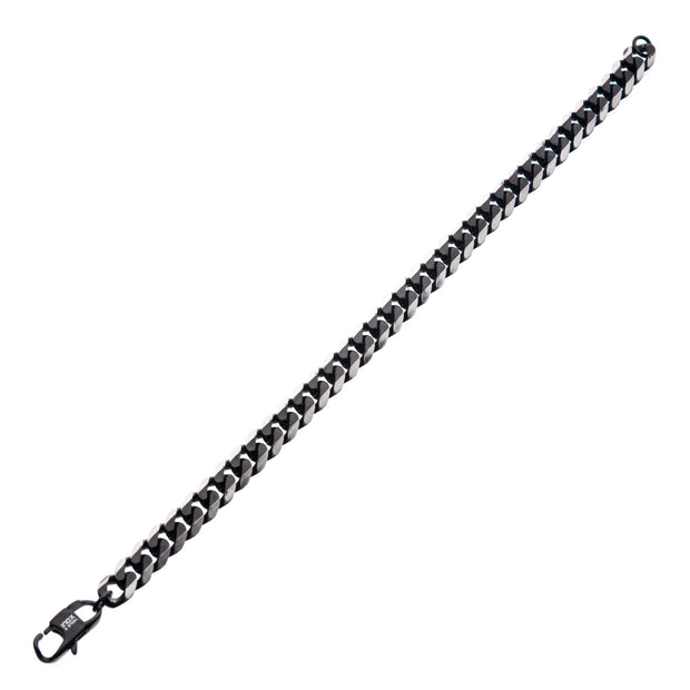 Stainless Steel Black Plated 8mm Diamond Curb Chain