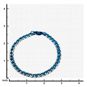 Men's Stainless Steel Blue Plated Curb Cuban Chain Bracelet