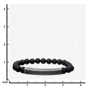 Stainless Steel Gunmetal Onyx Beads Stretch Bracelet