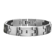 Stainless Steel Black CZ with Adjustable Link Bracelet