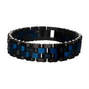 Men's Black and Blue Plated Bracelet