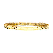 Trim Cut with Etched Cross 18K Gold Plated Bracelet