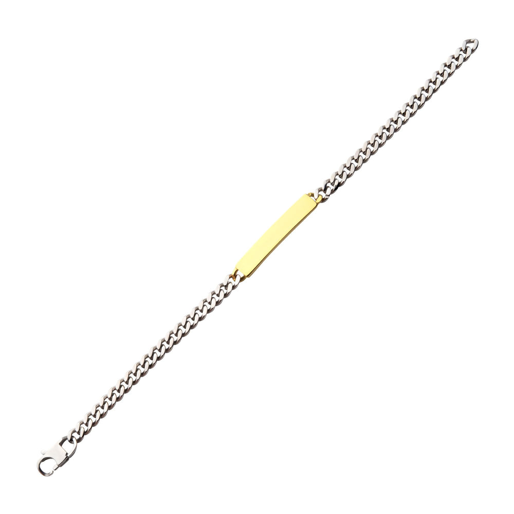Men's Two-Tone Stainless Steel Engravable ID Bracelet – 5.5mm