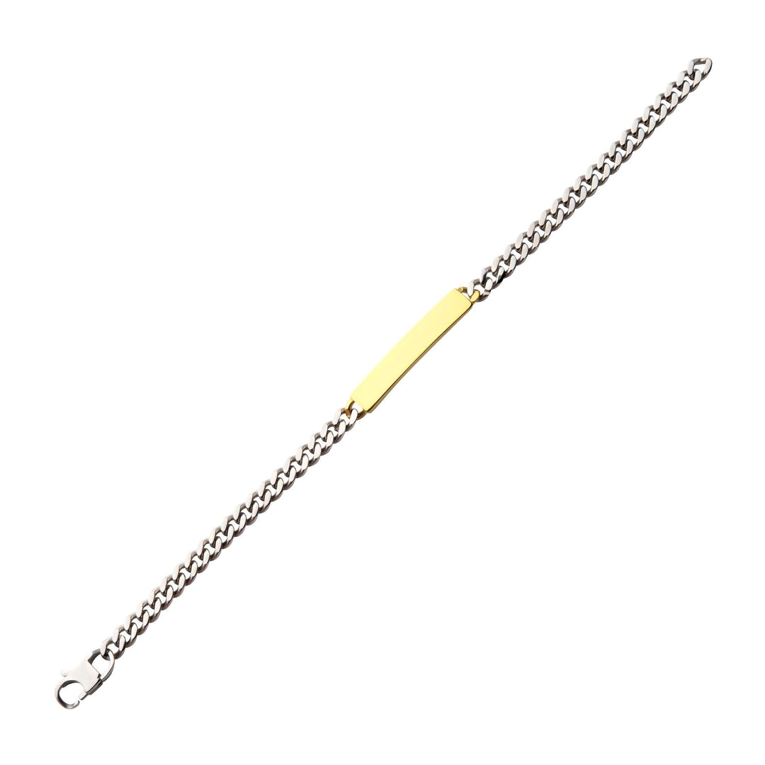 Men's Two-Tone Stainless Steel Engravable ID Bracelet – 5.5mm