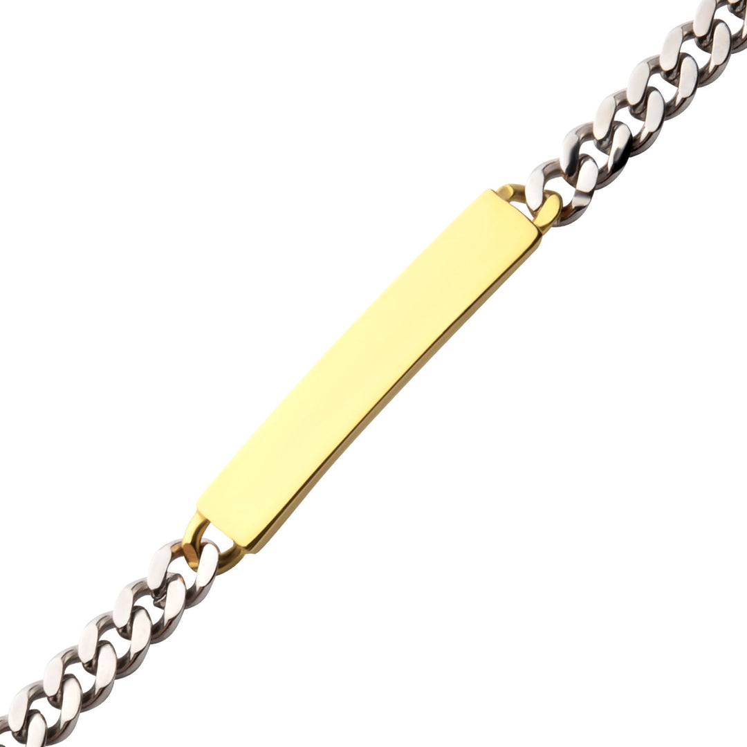 Men's Two-Tone Stainless Steel Engravable ID Bracelet – 5.5mm