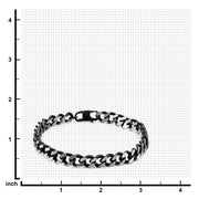Men's Black Plated Diamond Cut Chain Bracelet